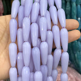 10x30mm Water Drop Faceted Chalcedony Jades Stone Beads