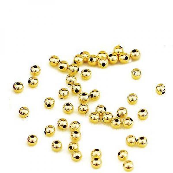 18K Yellow Gold Beads Pendant for Women 3mm & 4mm