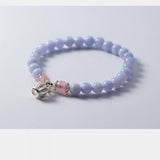 S925 Sterling Silver Purple Zircon Stone Bracelet Women Jewelry