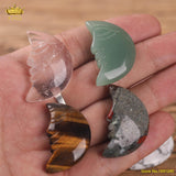 Mini Gemstone Moon Carved Crystal Crescent Moon Healing Crystals