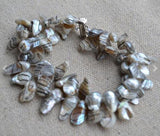 Gray Freshwater Pearl 2ROW AA 8-11MM Bangle