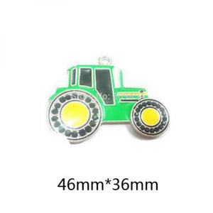 10pcs/bag Enamel/Rhinestone Farm Vehicle & Engineering Trucks Pendants