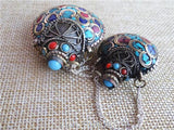 Nepal Brass Small Snuff Bottles, Lovers Couple Gift