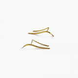 925 Silver Wavy Stud Earrings Geometric Lines Party