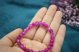 Rose Red Striped Agate Bracelet 6-14MM