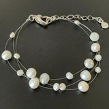 Baroque Freshwater Pearl Bracelet 3 Rows Boho Fine Jewelry