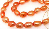 7mm Orange Freshwater Pearl Beads Full Strand DIY Necklace Material