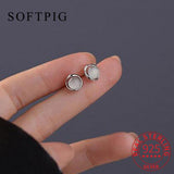 925 Silver Moonstone Stud Earrings Classic Jewelry Accessories