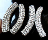 Mixed Micro Pave Long Bending Tube Crystal Beads for Bracelet DIY