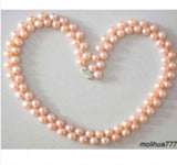 Pink Pearl Necklace Pendant, Two Rows, Charming Design