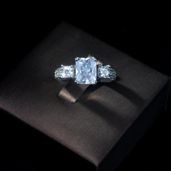 CZ Full Finger Zircon Wrap Ring Women Wedding Engagement Party Silver R-08