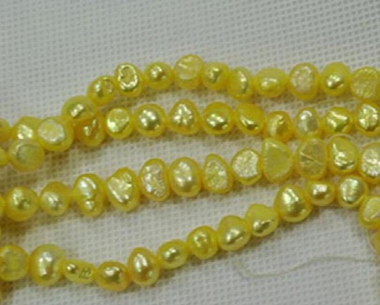 AAA 8-9 MM Lemon Freshwater Pearl Baroque Beads Necklace
