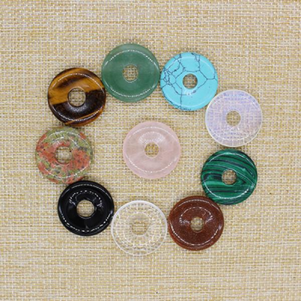 25mm Natural Stone Pendant Beads with 8mm Hole for DIY Necklace