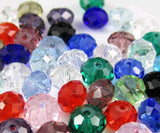 500pcs Mixed Glass Faceted Rondelle Beads Spacer Bracelet Necklace Crystal