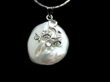 20mm Oval Natural Pearl Pendant Necklace for Women Jewelry