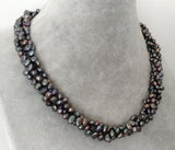 Baroque Freshwater Pearl Necklace 4 Strands 4-6mm Women Gift Jewelry