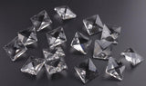 20PCS Clear Crystal Glass Square Chandelier Parts 20mm