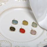 Spring Glitter Oval Alloy DIY Earrings Accessories