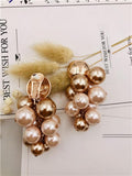 Glass Pearls Ear Clip Jewelry, Europe & US O Series
