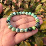 Natural Variscite Bracelet Round Bead Crystal Quartz Healing Stone Women Jewelry