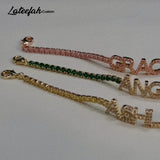 Lateefah Colorful Name Tennis Chain Bracelet Zircon Women Gift