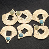 5pcs Stainless Steel Earring Pendants Bohemia Charms Gold-Plate Dangles