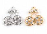 20PCS 25x27mm Rhinestones Cherry Pendant Hang Charms DIY Accessory