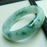Natural Light Flower Burmese Jadeite 54mm-64mm Bracelet Princess Jewelry Gift