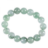 Natural Burmese Jadeite Round Bead Bracelet Men's Women's Jewelry Gift