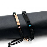 USPS Engraving Braided String Bracelets for Couples Women Men