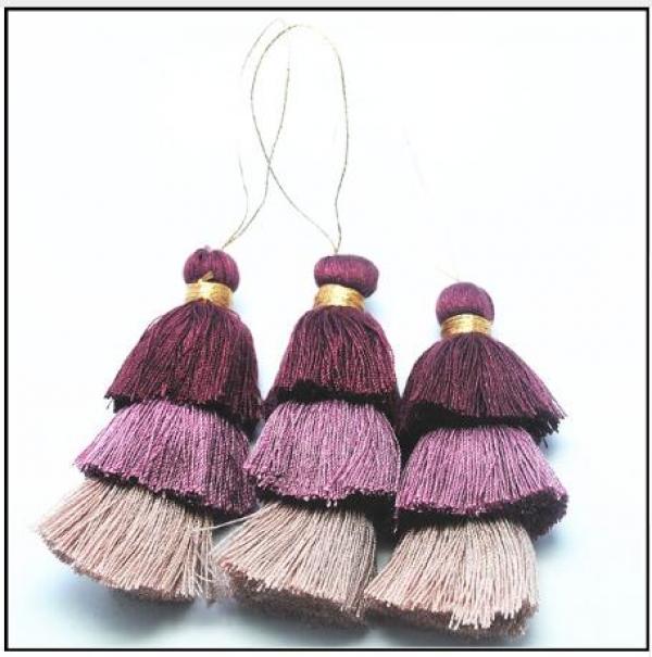 10pcs Tri colors tassels cloth hanging accessories keychain craft DIY making