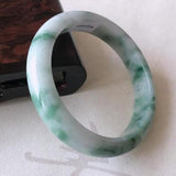 Zheru Jewelry Natural Burmese Jade 54-62mm Flower Bangle