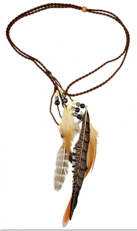 Bohemian Feather Rope Headband Hippie Headdress Hair Accessories
