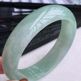Zheru Jewelry Natural Burmese Light Emerald 54mm-64mm Bracelet