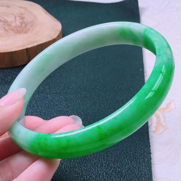 Natural Burma Jade 54mm-62mm Princess Bracelet Gift for Her