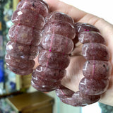 Red Strawberry Quartz Stone Beads Bracelet