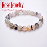 Agates Bracelets 8mm Natural Stone Flowers Beads