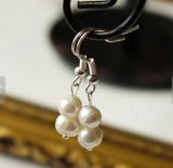 Arrival Freshwater Pearl Earrings 7mm Round S925 Silver Dangle Earring