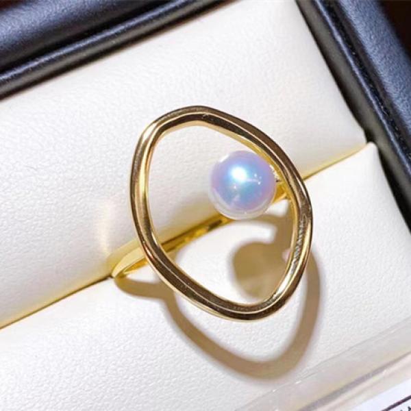 Adjustable Circle Shape Ring Base Mountings for Pearl Beads Stones