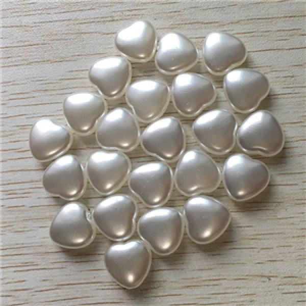 500pcs 15mm Acrylic Pearl Heart Beads DIY Jewelry #3972