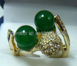 8mm Purple/Green/Blue Jade Shell Pearl/Flower Coral Ring