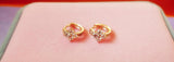 925 Silver Zircon Clover Stud Earrings Women's Gift Jewelry