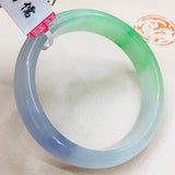 Zheru Jewelry Natural Jadeite Bracelet Light Purple Iced Sun Green 54-62mm