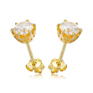 5mm Crystal 925 Sterling Silver Stud Earrings for Women Wedding