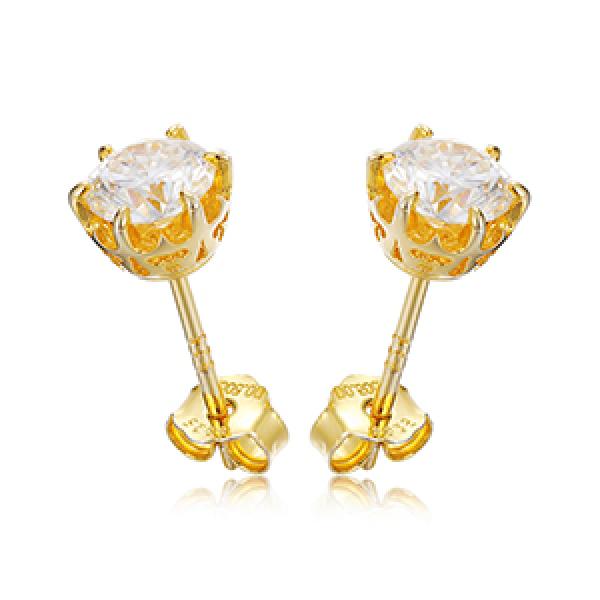 5mm Crystal 925 Sterling Silver Stud Earrings for Women Wedding