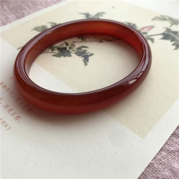 Natural Agate Chalcedony Red 54-62mm Bracelet Princess Jewelry
