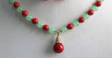 8mm Shell Pearl Mixed Jades Necklace with Blue Jades Pendant