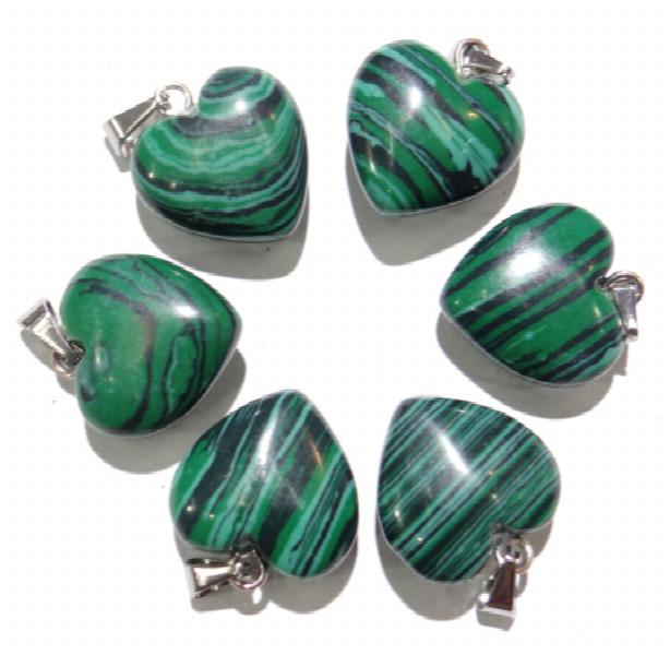 16mm Gemstone Quartz Crystal Opal Cat's Eye Charms Heart Pendants DIY Jewelry