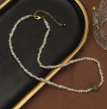 AA Pearl & Green Jade Choker Necklace - Wedding/Birthday Gift