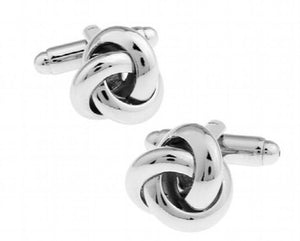 Men's Silver Brass Knot Cufflinks